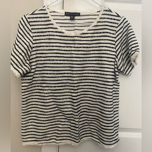 Navy and white striped top